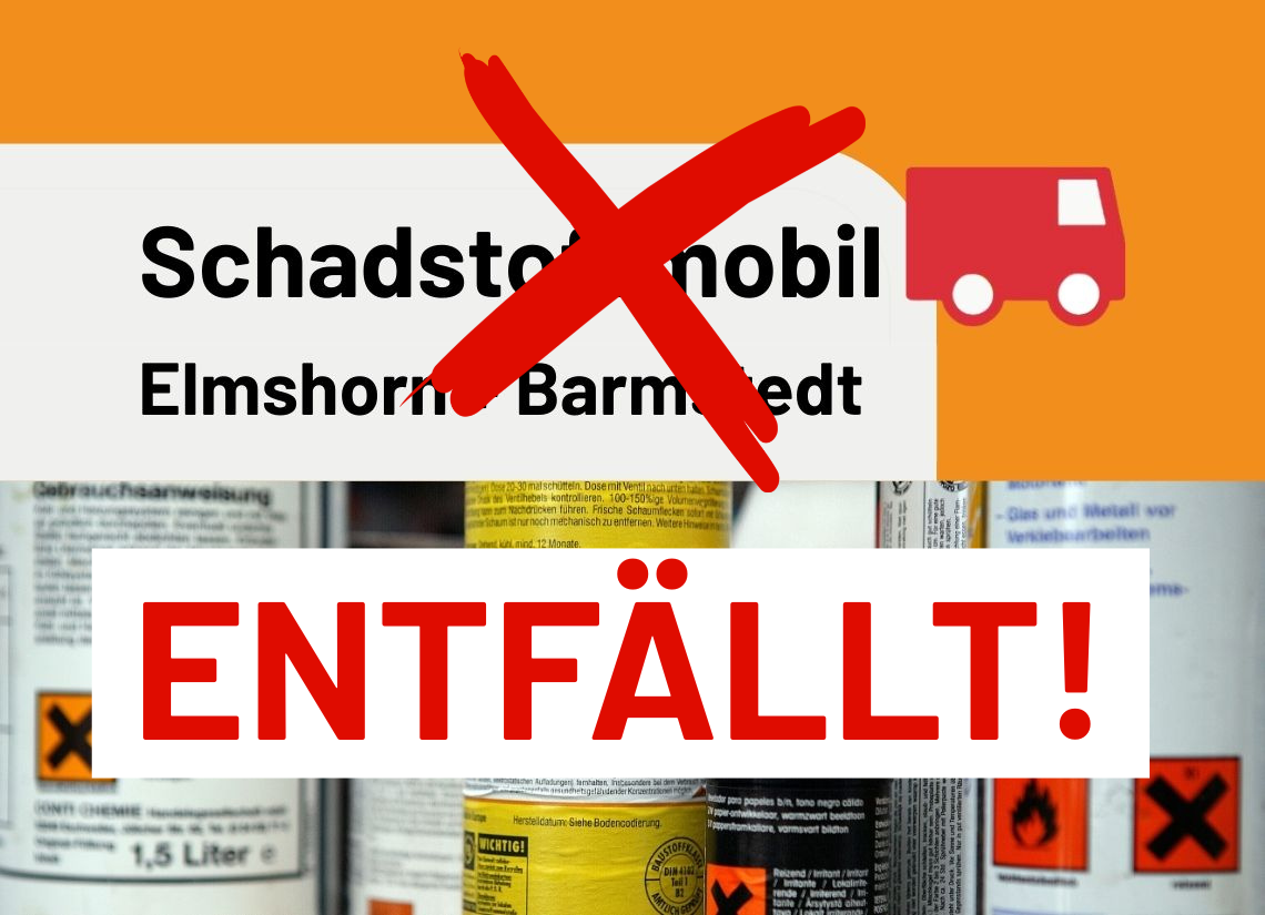 Schadstoffmobil: Barmstedt Termin am 27.6. entfällt